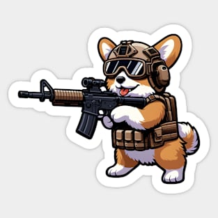 Tactical Corgi Sticker